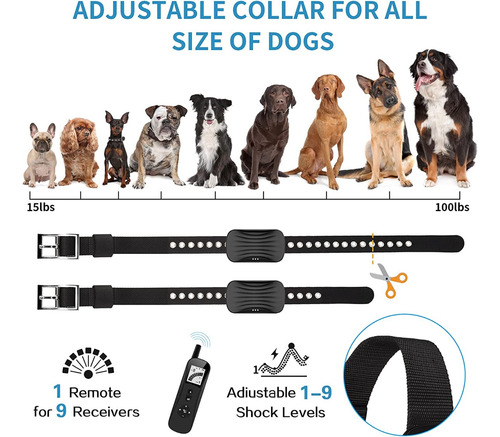 Collar De Entrenamiento Perros Lcd Grande E Impermeable Ip67