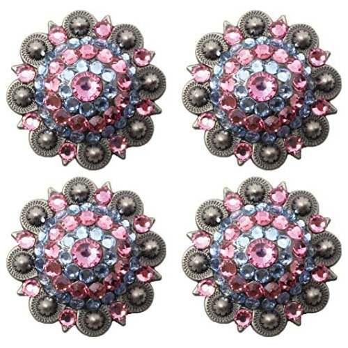 4 Conchos Estrás Silla De Montar De Caballo Rosa Baya ...