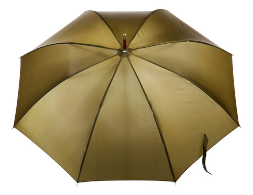 Totes Eco Auto Open Mango De Madera J Stick Paraguas, Verde
