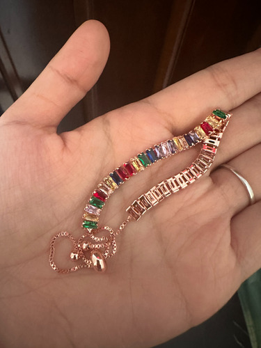 Brazalete De Oro Rosa Con Cristales Para Boda Pulseras Mujer