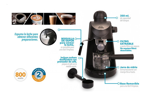 Imagen 6 de 7 de Capuchinera Cafetera Espresso + Capuccino Home Elements