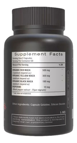 Maca Blend (alta Potencia) | Red, Yellow, Black | 100 Cap