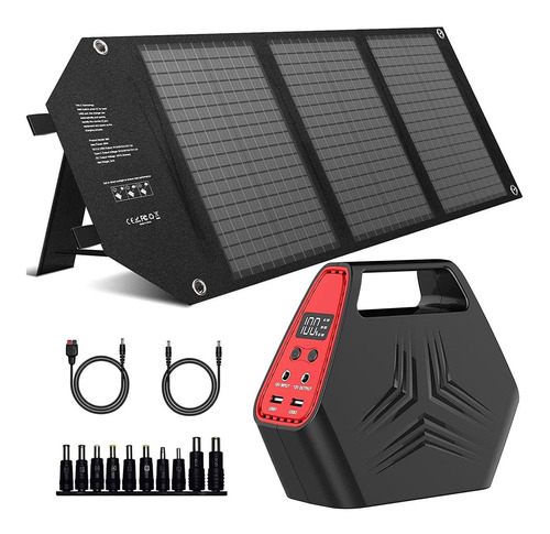 Generador Solar Portatil 100 W Cargador Plegable 60 Salida V