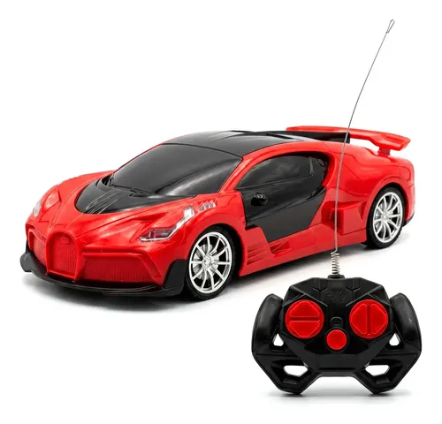 Zippy Toys Carrinho De Controle Remoto Bugatti Vermelha Com Farol Ver