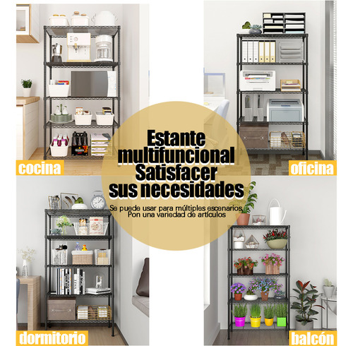 Estantería Resistente De 5 Niveles Con Ruedas Simple Deluxe