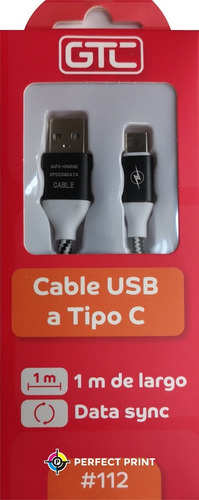 Imagen 2 de 6 de Cable Usb Tipo C Telado 1 Metro Carga Rapida Y Datos