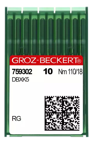 20 Agujas Groz-beckert® Dbxk5 (bordadoras) - 110/18, Rg