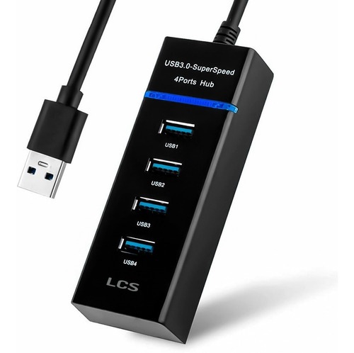 Hub Usb 4 Puertos 3.0 Multiplicador Luz Led 5 Gbps Lcs