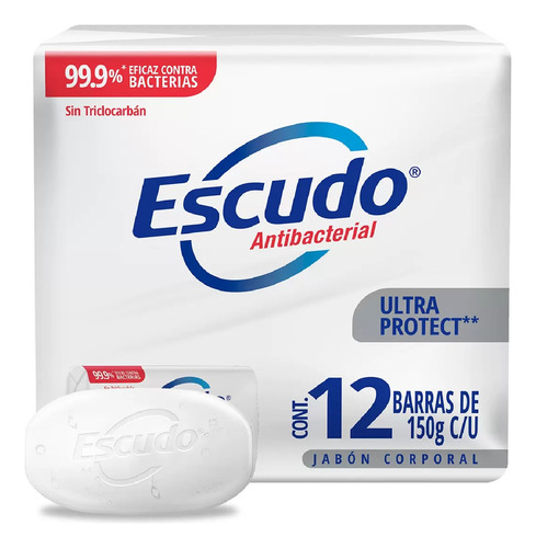 Escudo Ultra Protect Jabón En Barra 12 Pzs De 150g Msi