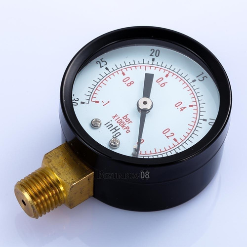 Imagen 4 de 5 de 2 Manómetro De Vacío-30 Hg/0 Psi Seco Utilidad Negro Acero