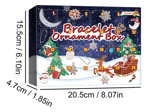 Pulsera Creativa Con Calendario De Adviento Navideño, 24 Rej