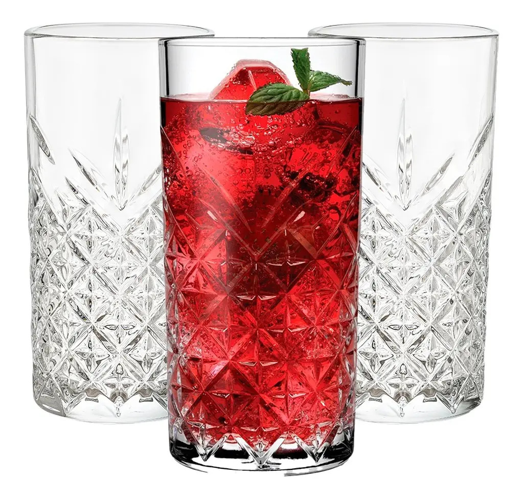 Caja 36 Vasos Jaiboleros Highball Timeless De Vidrio 450ml Color Infinity