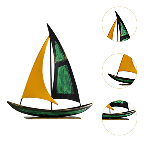 Iron Sailboat Escultura Figurina Decorativa Estatua De Botes
