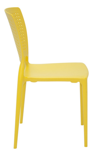 Imagem 3 de 3 de Cadeira de jantar Tramontina Safira, estrutura de cor amarelo, 1 unidade