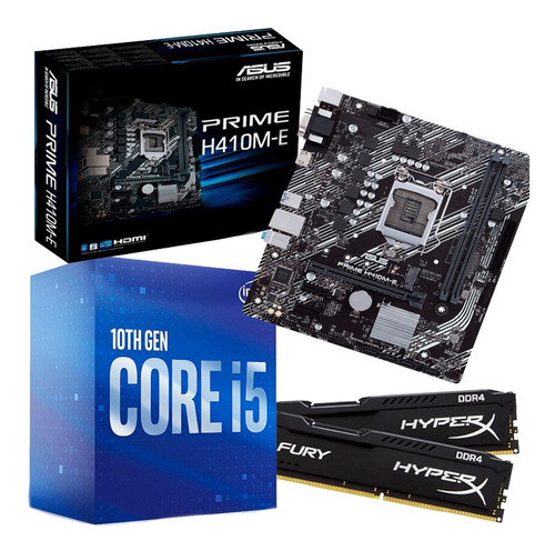 Imagem 1 de 1 de Kit Processador Core I5 10400f Asus H410m-e 10ªgeração 16 Gb