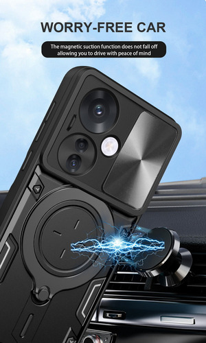 Hefu Capa Com Suporte Magnético Para Oppo Realme 11f 5g