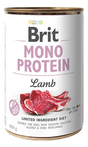 Lata Brit Care Mono Protein Cordero 400gr. Np