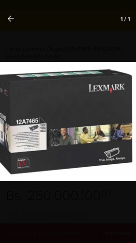 Toner Lexmark 12a7465 Originales Sellados 100% Garantizados