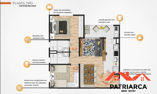 Imagem 3 de 15 de Apartamento Citá Modena 60,48m², Suite, Sacada, V Coberta-paulínia 02 - Citamodena