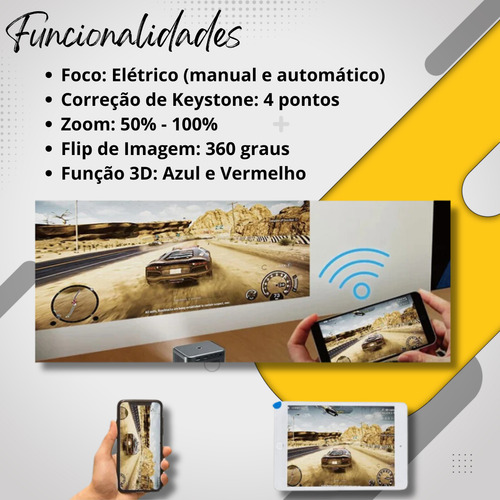 Projetor V9 Pro 4200 Lumens Android 4k Smart Datashow Home