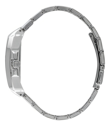 Relógio Orient Masculino Prateado Quadrado Gbss1054 Correia Prata Bisel Prata Fundo Azul-marinho