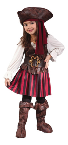 Disfraz De Niña Pirata Caribeña Pequeña Grande (3t-4t)