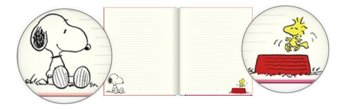 Libreta Lujo Cuaderno Snoopy Full Leyendo + Lapices Gel(5)