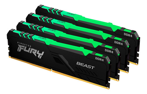 Memoria RAM Fury Beast DDR4 RGB gamer color negro 8GB 1 Kingston KF432C16BBA/8