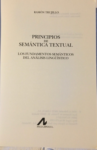 Libro Principios De Semantica Textual Ramon Trujillo Arco