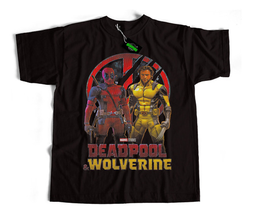 Remera Algodon Estampada Deadpool Vs Wolverine Premium Dtf