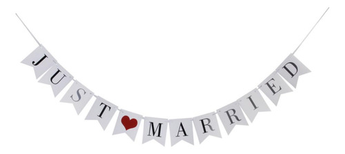 Cartel Arpillera Texto Ingl «just Married Married» 12 Unidad