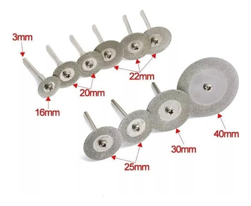 Set Discos Corte Diamantados Titanio X 10 Pz Minitorno S.