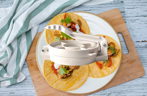Máquina Para Tortillas Prensa Tortillera Manual Resistente Plastico Circular 25 Cm Color Blanco Marca Yesh Market Modelo 65959