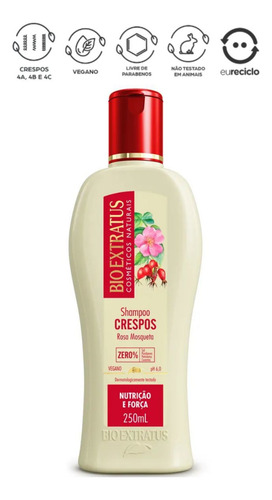 Kit Crespos Bio Extratus Rosa Mosqueta E Abacate 6 Itens