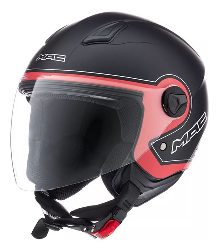 Casco Mac Beat Muse Matt Black Red