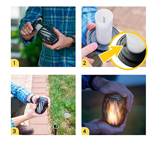 Linterna Solar Parpadeante Con Llama Everbeam P2: Luz Solar