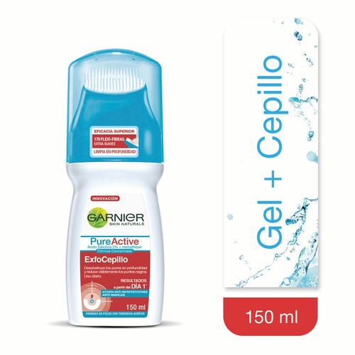 Imagen 1 de 3 de Exfocepillo Facial Pureactive Garnier 150ml