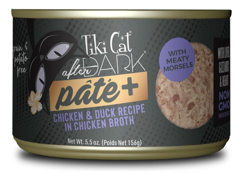 Tiki Cat After Dark Pate Pato Para Gatos 8 Ltas 5.5 Oz