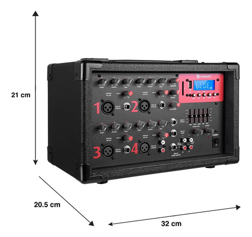 Kaiser Mix-2304dusb Consola De Sonido 200 W Rms 4 Canales