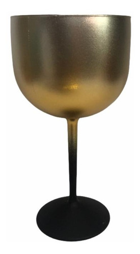 Taça De  Gin Degradê Preto / Dourado - 01 Unidade - Mar Plás