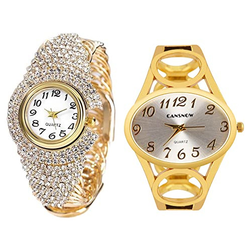 2 Piezas Venta Al Por Mayor Reloj Mujeres Niñas Elegante Bra