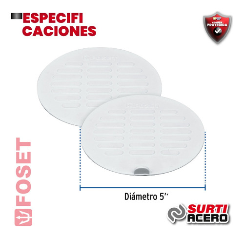 Juego 2 Tapas Para Coladera, 5'' Foset 49555
