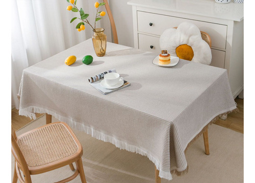 Mantel Rectangular 130x230cm Mantel Borla Algodón De La Mesa