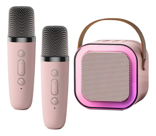 Mini Del Karaoke Con El Micrófono, 2 Micrófono Rosa