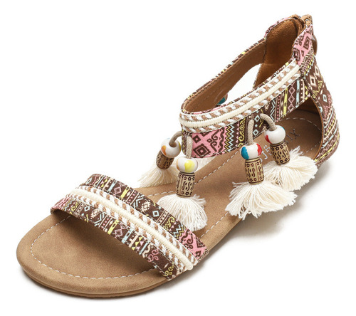 Sandalias Romanas De Mujer Estilo Bohemio