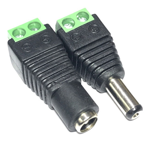 Pack 5 Pares Fichas Jack Y Plug  Balun 2.1mm Macho Hembra