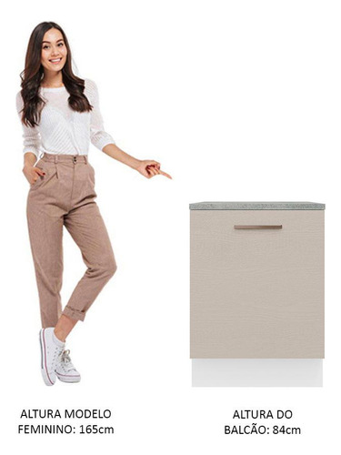Mueble De Cocina 60 Cm 1 Puertaagata Madesa Color Blanco/Crema