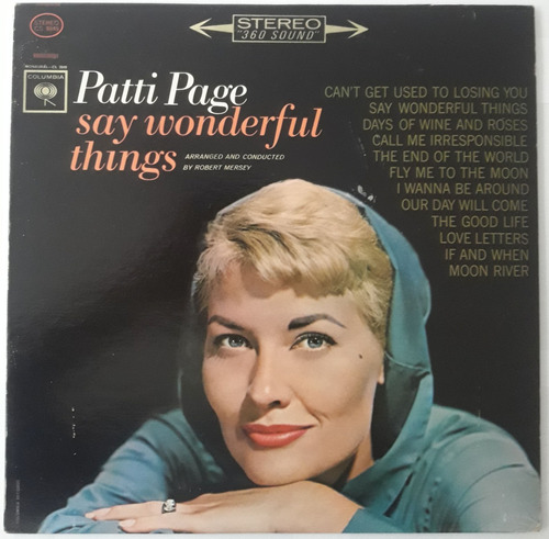 Lp Vinil (nm) Patti Page Say Wonderful Things 1a Ed Us 63 St
