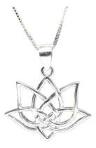 Comprar Collar De Plata Fina 925 Flor De Loto Y Cadena De Plata 50cm