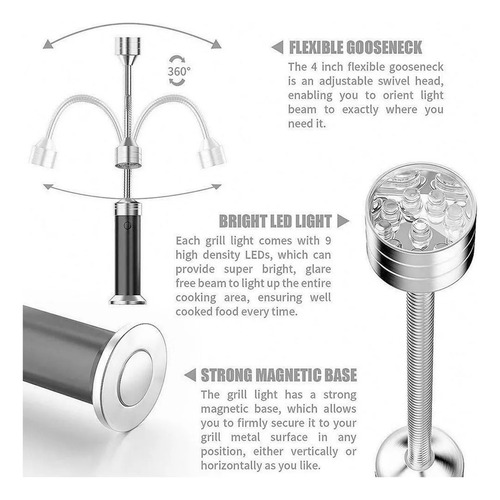 Churrasco Churrasqueira Base Magnética Luz Led Super Brilhan